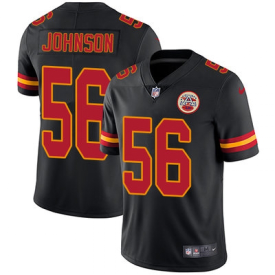 Nike Chiefs #56 Derrick Johnson Black Mens Stitched NFL Limited Rush Jersey Nike Chiefs #56 Derrick Johnson Black Mens Stitched NFL Limited Rush Jersey