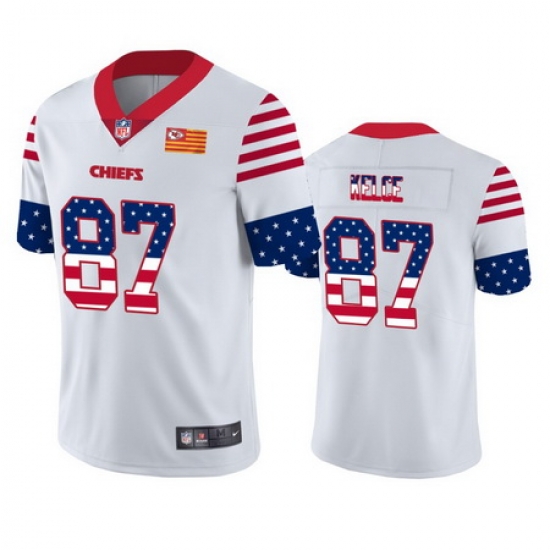 Nike Chiefs 87 Travis Kelce White USA Flag Fashion Limited Jersey Nike Chiefs 87 Travis Kelce White USA Flag Fashion Limited Jersey