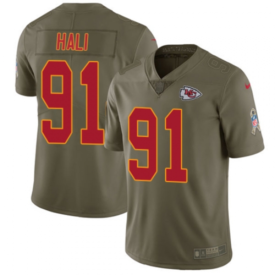 Nike Chiefs #91 Tamba Hali Olive Mens Stitched NFL Limited 2017 Salute to Service Jersey Nike Chiefs #91 Tamba Hali Olive Mens Stitched NFL Limited 2017 Salute to Service Jersey