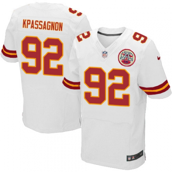 Nike Chiefs #92 Tanoh Kpassagnon White Mens Stitched NFL Elite Jersey Nike Chiefs #92 Tanoh Kpassagnon White Mens Stitched NFL Elite Jersey