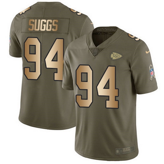 Nike Chiefs 94 Terrell Suggs Olive Gold Men Stitched NFL Limited 2017 Salute To Service Jersey Nike Chiefs 94 Terrell Suggs Olive Gold Men Stitched NFL Limited 2017 Salute To Service Jersey