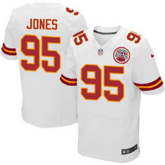 Nike Chiefs #95 Chris Jones White Mens Stitched NFL Elite Jersey Nike Chiefs #95 Chris Jones White Mens Stitched NFL Elite Jersey