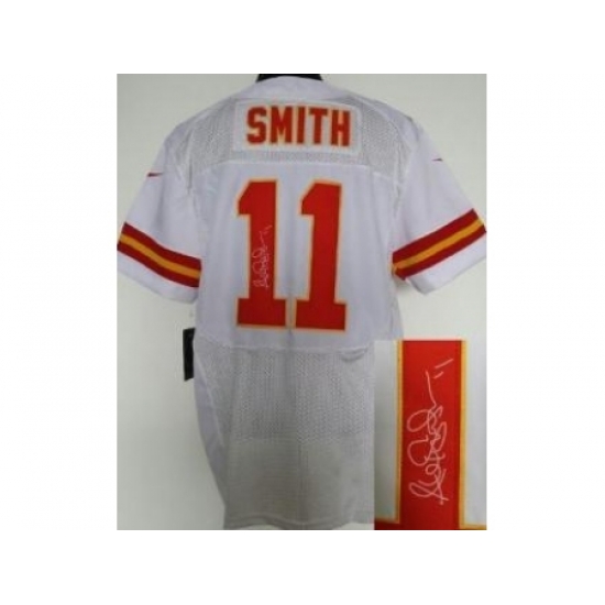 Nike Kansas City Chiefs 11 Alex Smith White Elite Signed NFL Jersey Nike Kansas City Chiefs 11 Alex Smith White Elite Signed NFL Jersey