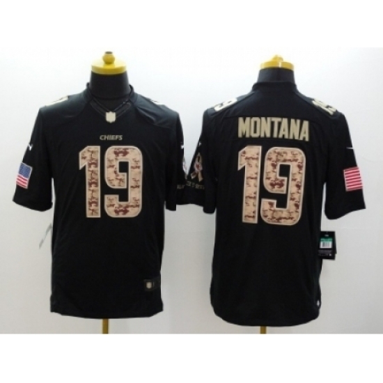 Nike Kansas City Chiefs 19 Joe Montana Black Limited Salute to Service NFL Jersey Nike Kansas City Chiefs 19 Joe Montana Black Limited Salute to Service NFL Jersey