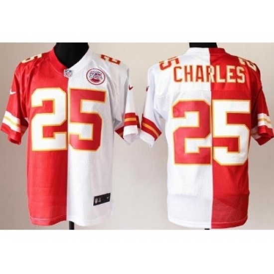 Nike Kansas City Chiefs 25 Jamaal Charles Red White Elite Split NFL Jersey Nike Kansas City Chiefs 25 Jamaal Charles Red White Elite Split NFL Jersey