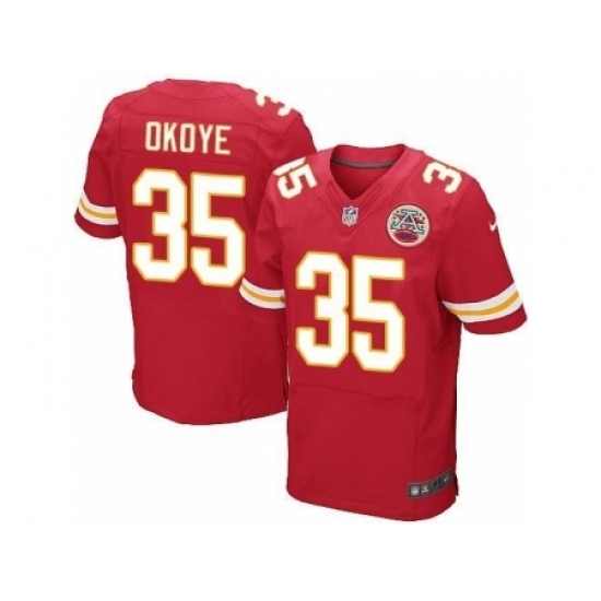 Nike Kansas City Chiefs 35 Christian Okoye Red Elite Stitched NFL Jersey Nike Kansas City Chiefs 35 Christian Okoye Red Elite Stitched NFL Jersey