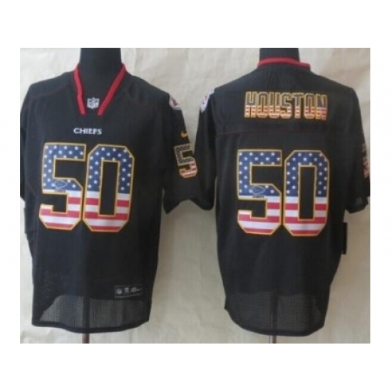 Nike Kansas City Chiefs 50 Justin Houston Black Elite USA Flag Fashion NFL Jersey Nike Kansas City Chiefs 50 Justin Houston Black Elite USA Flag Fashion NFL Jersey