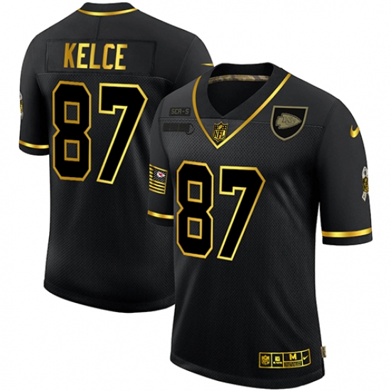 Nike Kansas City Chiefs 87 Travis Kelce Black Gold 2020 Salute To Service Limited Jersey Nike Kansas City Chiefs 87 Travis Kelce Black Gold 2020 Salute To Service Limited Jersey