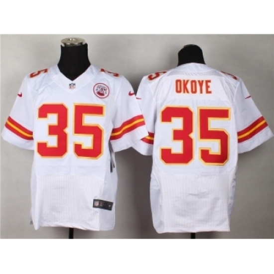 Nike kansas city chiefs 35 Christian Okoye White Elite NFL Jersey Nike kansas city chiefs 35 Christian Okoye White Elite NFL Jersey