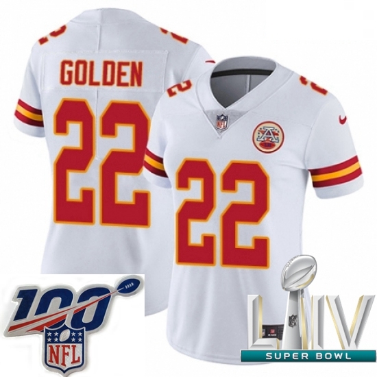 2020 Super Bowl LIV Women Nike Kansas City Chiefs #22 Robert Golden White Vapor Untouchable Limited Player NFL Jersey 2020 Super Bowl LIV Women Nike Kansas City Chiefs #22 Robert Golden White Vapor Untouchable Limited Player NFL Jersey