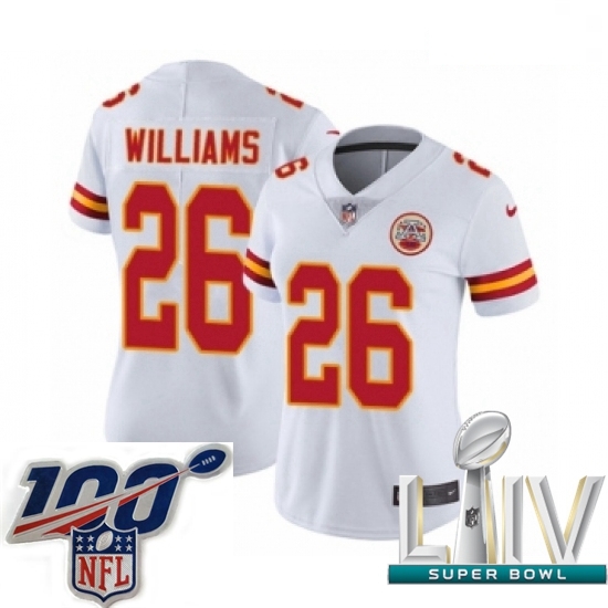 2020 Super Bowl LIV Women Nike Kansas City Chiefs #26 Damien Williams White Vapor Untouchable Limited Player NFL Jersey 2020 Super Bowl LIV Women Nike Kansas City Chiefs #26 Damien Williams White Vapor Untouchable Limited Player NFL Jersey