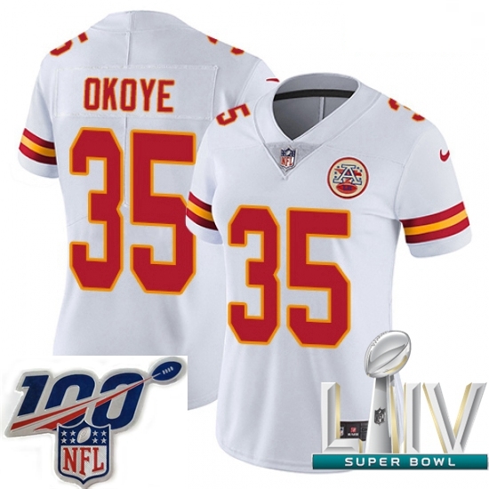 2020 Super Bowl LIV Women Nike Kansas City Chiefs #35 Christian Okoye White Vapor Untouchable Limited Player NFL Jersey 2020 Super Bowl LIV Women Nike Kansas City Chiefs #35 Christian Okoye White Vapor Untouchable Limited Player NFL Jersey