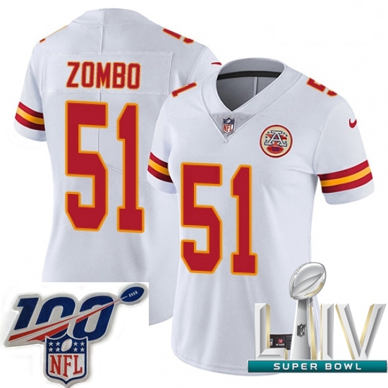 2020 Super Bowl LIV Women Nike Kansas City Chiefs #51 Frank Zombo White Vapor Untouchable Limited Player NFL Jersey 2020 Super Bowl LIV Women Nike Kansas City Chiefs #51 Frank Zombo White Vapor Untouchable Limited Player NFL Jersey