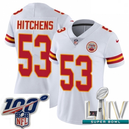2020 Super Bowl LIV Women Nike Kansas City Chiefs #53 Anthony Hitchens White Vapor Untouchable Limited Player NFL Jersey 2020 Super Bowl LIV Women Nike Kansas City Chiefs #53 Anthony Hitchens White Vapor Untouchable Limited Player NFL Jersey