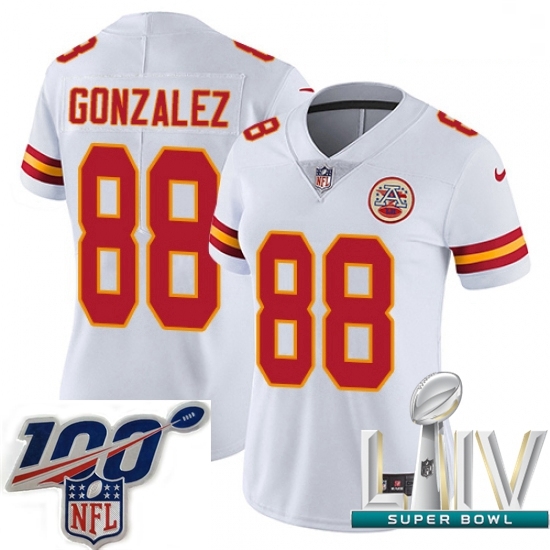 2020 Super Bowl LIV Women Nike Kansas City Chiefs #88 Tony Gonzalez White Vapor Untouchable Limited Player NFL Jersey 2020 Super Bowl LIV Women Nike Kansas City Chiefs #88 Tony Gonzalez White Vapor Untouchable Limited Player NFL Jersey