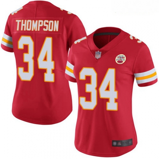 Chiefs #34 Darwin Thompson Red Team Color Women Stitched Football Vapor Untouchable Limited Jersey Chiefs #34 Darwin Thompson Red Team Color Women Stitched Football Vapor Untouchable Limited Jersey