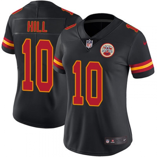 Nike Chiefs #10 Tyreek Hill Black Womens Stitched NFL Limited Rush Jersey Nike Chiefs #10 Tyreek Hill Black Womens Stitched NFL Limited Rush Jersey