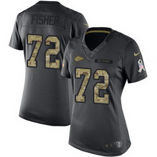 Nike Chiefs #72 Eric Fisher Black Womens Stitched NFL Limited 2016 Salute to Service Jersey Nike Chiefs #72 Eric Fisher Black Womens Stitched NFL Limited 2016 Salute to Service Jersey