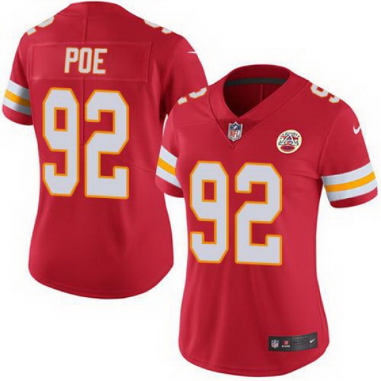 Nike Chiefs #92 Dontari Poe Red Womens Stitched NFL Limited Rush Jersey Nike Chiefs #92 Dontari Poe Red Womens Stitched NFL Limited Rush Jersey