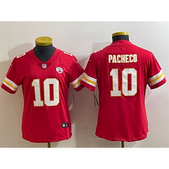 Women Kansas City Chiefs 10 Isiah Pacheco Red Vapor Stitched Jersey Run Small Women Kansas City Chiefs 10 Isiah Pacheco Red Vapor Stitched Jersey Run Small