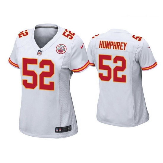 Women Kansas City Chiefs 52 Creed Humphrey White Jersey Women Kansas City Chiefs 52 Creed Humphrey White Jersey