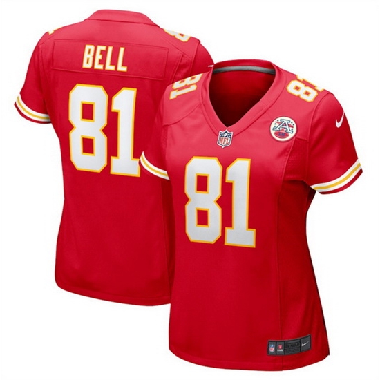 Women Kansas City Chiefs 81 Blake Bell Red Stitched Jersey Run Small Women Kansas City Chiefs 81 Blake Bell Red Stitched Jersey Run Small