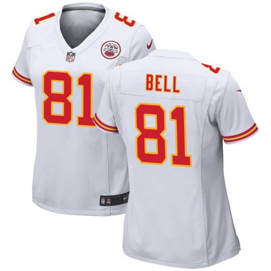 Women Kansas City Chiefs 81 Blake Bell White Stitched Jersey Run Small Women Kansas City Chiefs 81 Blake Bell White Stitched Jersey Run Small