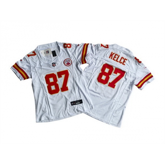 Women Kansas City Chiefs 87 Travis Kelce White 2023 F U S E Vapor Untouchable Limited Stitched Jersey Women Kansas City Chiefs 87 Travis Kelce White 2023 F U S E Vapor Untouchable Limited Stitched Jersey