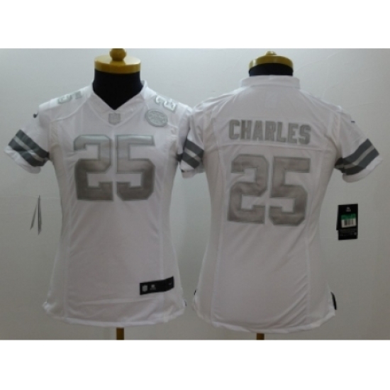 Women Nike Kansas City Chiefs #25 Jamaal Charles Platinum White Jerseys Women Nike Kansas City Chiefs #25 Jamaal Charles Platinum White Jerseys