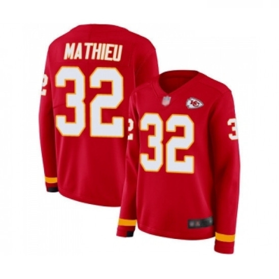 Womens Kansas City Chiefs 32 Tyrann Mathieu Limited Red Therma Long Sleeve Football Jersey Womens Kansas City Chiefs 32 Tyrann Mathieu Limited Red Therma Long Sleeve Football Jersey