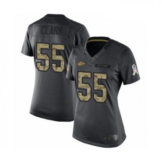 Womens Kansas City Chiefs 55 Frank Clark Limited Black 2016 Salute to Service Football Jersey Womens Kansas City Chiefs 55 Frank Clark Limited Black 2016 Salute to Service Football Jersey