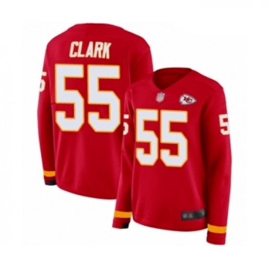 Womens Kansas City Chiefs 55 Frank Clark Limited Red Therma Long Sleeve Football Jersey Womens Kansas City Chiefs 55 Frank Clark Limited Red Therma Long Sleeve Football Jersey