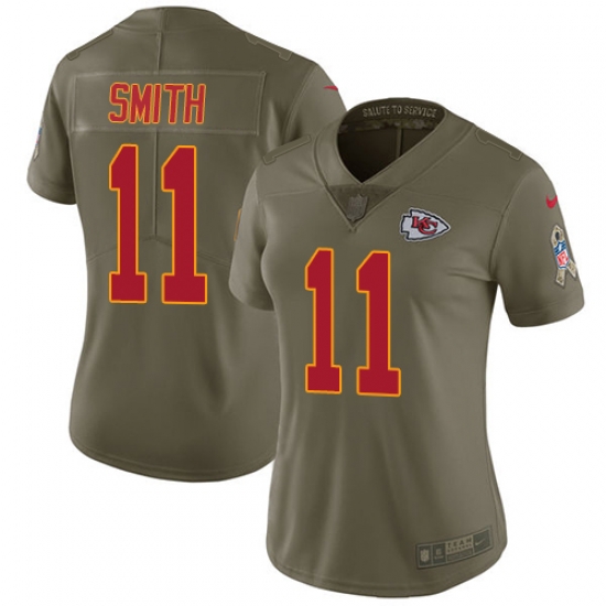 Womens Nike Chiefs #11 Alex Smith Olive Stitched NFL Limited 2017 Salute to Service Jersey Womens Nike Chiefs #11 Alex Smith Olive Stitched NFL Limited 2017 Salute to Service Jersey