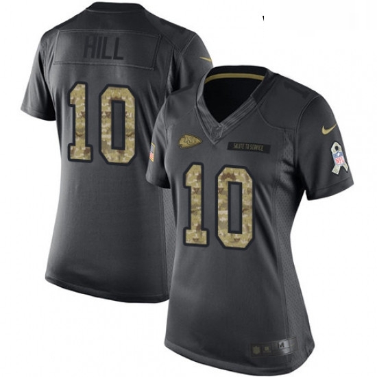 Womens Nike Kansas City Chiefs 10 Tyreek Hill Limited Black 2016 Salute to Service NFL Jersey Womens Nike Kansas City Chiefs 10 Tyreek Hill Limited Black 2016 Salute to Service NFL Jersey