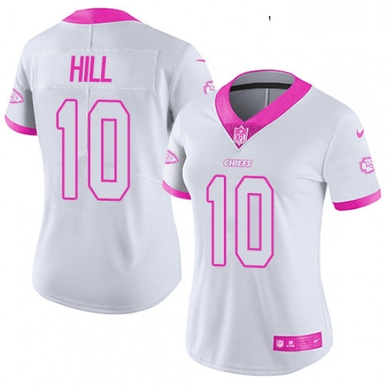 Womens Nike Kansas City Chiefs 10 Tyreek Hill Limited WhitePink Rush Fashion NFL Jersey Womens Nike Kansas City Chiefs 10 Tyreek Hill Limited WhitePink Rush Fashion NFL Jersey