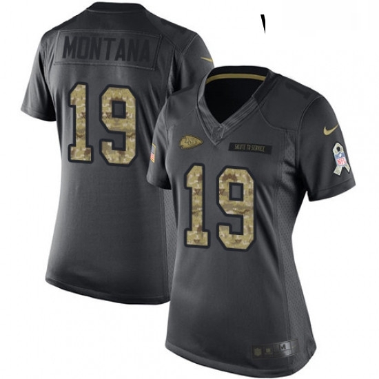 Womens Nike Kansas City Chiefs 19 Joe Montana Limited Black 2016 Salute to Service NFL Jersey Womens Nike Kansas City Chiefs 19 Joe Montana Limited Black 2016 Salute to Service NFL Jersey