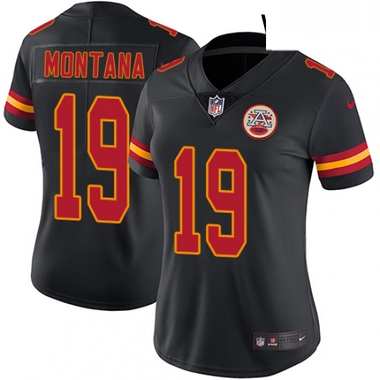 Womens Nike Kansas City Chiefs 19 Joe Montana Limited Black Rush Vapor Untouchable NFL Jersey Womens Nike Kansas City Chiefs 19 Joe Montana Limited Black Rush Vapor Untouchable NFL Jersey