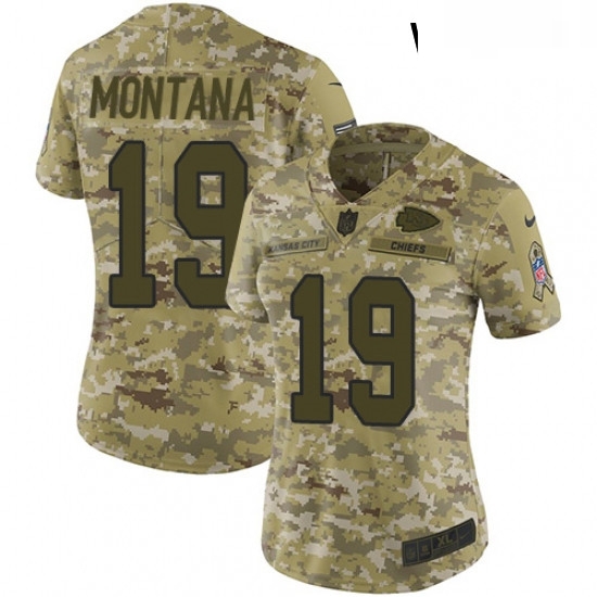 Womens Nike Kansas City Chiefs 19 Joe Montana Limited Camo 2018 Salute to Service NFL Jersey Womens Nike Kansas City Chiefs 19 Joe Montana Limited Camo 2018 Salute to Service NFL Jersey
