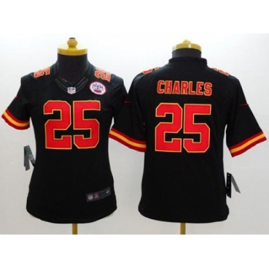 Women's Nike Kansas City Chiefs #25 Jamaal Charles Black Alternate Stitched NFL Limited Jersey Women's Nike Kansas City Chiefs #25 Jamaal Charles Black Alternate Stitched NFL Limited Jersey
