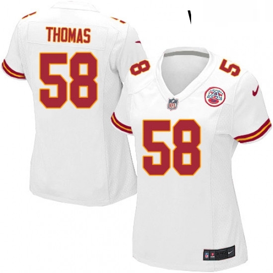 Womens Nike Kansas City Chiefs 58 Derrick Thomas Game White NFL Jersey Womens Nike Kansas City Chiefs 58 Derrick Thomas Game White NFL Jersey