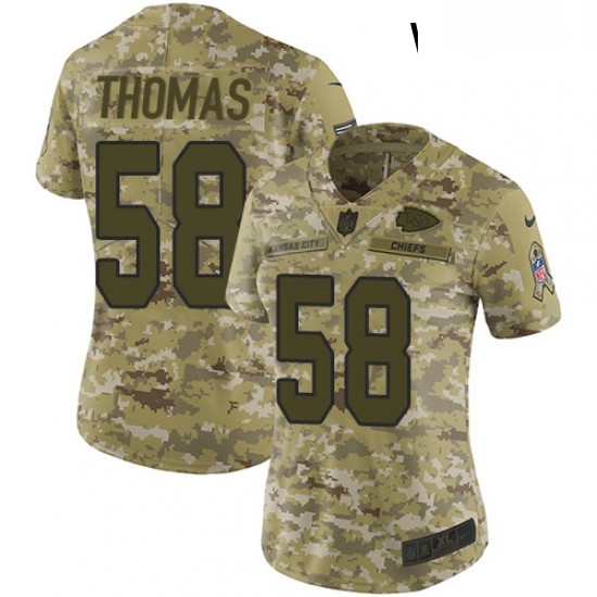 Womens Nike Kansas City Chiefs 58 Derrick Thomas Limited Camo 2018 Salute to Service NFL Jersey Womens Nike Kansas City Chiefs 58 Derrick Thomas Limited Camo 2018 Salute to Service NFL Jersey