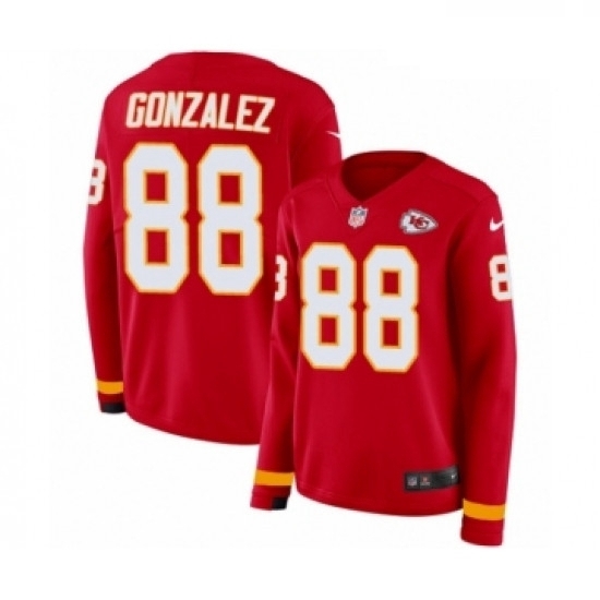 Womens Nike Kansas City Chiefs 88 Tony Gonzalez Limited Red Therma Long Sleeve NFL Jersey Womens Nike Kansas City Chiefs 88 Tony Gonzalez Limited Red Therma Long Sleeve NFL Jersey