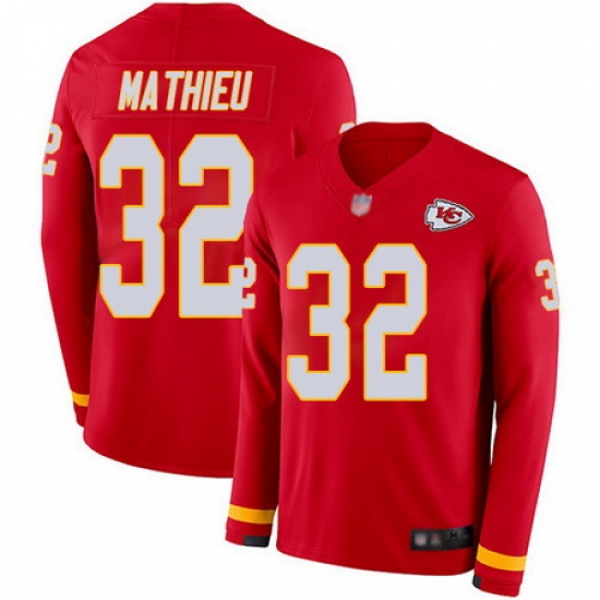 Chiefs 32 Tyrann Mathieu Red Team Color Youth Stitched Football Limited Therma Long Sleeve Jersey Chiefs 32 Tyrann Mathieu Red Team Color Youth Stitched Football Limited Therma Long Sleeve Jersey