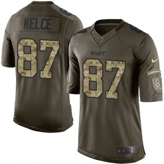 Nike Chiefs #87 Travis Kelce Green Youth Stitched NFL Limited Salute to Service Jersey Nike Chiefs #87 Travis Kelce Green Youth Stitched NFL Limited Salute to Service Jersey