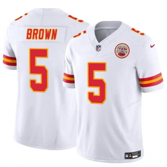 Youth Kansas City Chiefs 5 Hollywood Brown White 2023 F U S E Vapor Untouchable Limited Stitched Football Jersey Youth Kansas City Chiefs 5 Hollywood Brown White 2023 F U S E Vapor Untouchable Limited Stitched Football Jersey
