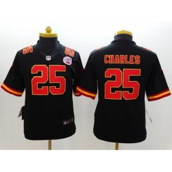 Youth Nike Kansas City Chiefs #25 Jamaal Charles Black Alternate Stitched NFL Limited Jersey Youth Nike Kansas City Chiefs #25 Jamaal Charles Black Alternate Stitched NFL Limited Jersey