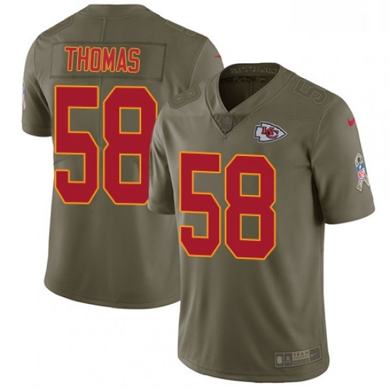 Youth Nike Kansas City Chiefs 58 Derrick Thomas Limited Olive 2017 Salute to Service NFL Jersey Youth Nike Kansas City Chiefs 58 Derrick Thomas Limited Olive 2017 Salute to Service NFL Jersey