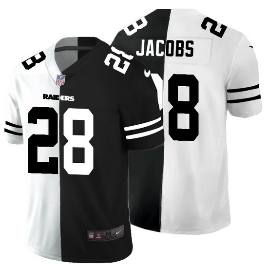 Las Vegas Raiders 28 Josh Jacobs Men Black V White Peace Split Nike Vapor Untouchable Limited NFL Jersey Las Vegas Raiders 28 Josh Jacobs Men Black V White Peace Split Nike Vapor Untouchable Limited NFL Jersey