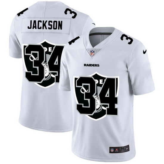 Las Vegas Raiders 34 Bo Jackson White Men Nike Team Logo Dual Overlap Limited NFL Jersey Las Vegas Raiders 34 Bo Jackson White Men Nike Team Logo Dual Overlap Limited NFL Jersey