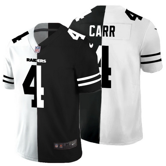 Las Vegas Raiders 4 Derek Carr Men Black V White Peace Split Nike Vapor Untouchable Limited NFL Jersey Las Vegas Raiders 4 Derek Carr Men Black V White Peace Split Nike Vapor Untouchable Limited NFL Jersey